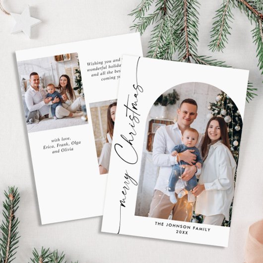 Cartes Pour Fêtes Annuelles Élégant Stylisant 3 PHOTO Noël Salutation