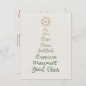 Cartes Pour Fêtes Annuelles Élégant stylish Script Typographie Arbre de Noël (Devant / Derrière)