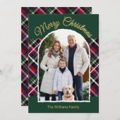 Cartes Pour Fêtes Annuelles Elégant Tartan Plaid Arch Photo personnalisée Noël (Devant / Derrière)