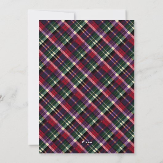 Cartes Pour Fêtes Annuelles Elégant Tartan Plaid Arch Photo personnalisée Noël (Dos)