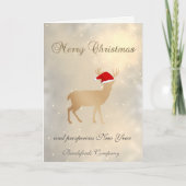 Cartes Pour Fêtes Annuelles Élégant tendance, Noël Cerf de Noël chapeau, Entre (Devant)