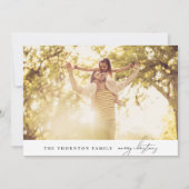 Cartes Pour Fêtes Annuelles Élégant texte noir | MERRY CHRISTMAS Photo Collage (Devant)