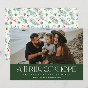 Cartes Pour Fêtes Annuelles Elegant Thrill of Hope Photo Noël