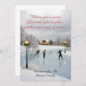 Cartes Pour Fêtes Annuelles Elegant typography Ice skaters (Devant / Derrière)