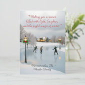 Cartes Pour Fêtes Annuelles Elegant typography Ice skaters (Debout devant)