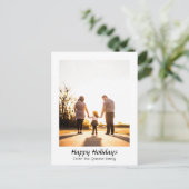 Cartes Pour Fêtes Annuelles Élégant vacances de Noël moderne Script Photo (Debout devant)