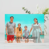 Cartes Pour Fêtes Annuelles Élégant vacances de Noël moderne Script Photo (Debout devant)