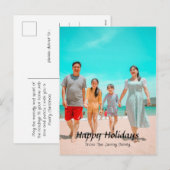 Cartes Pour Fêtes Annuelles Élégant vacances de Noël moderne Script Photo (Devant / Derrière)