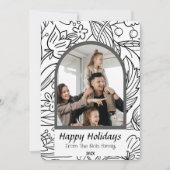 Cartes Pour Fêtes Annuelles Élégant vacances de Noël moderne Script Photo (Devant)