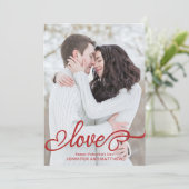 Cartes Pour Fêtes Annuelles Élégant Valentine's Day Love Script Photo (Debout devant)