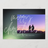 Cartes Pour Fêtes Annuelles Élégant vert brillant Noël dégradé Ombre (Devant)