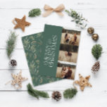 Cartes Pour Fêtes Annuelles Élégant vert moderne minimaliste multi photo botan<br><div class="desc">Elégant eucalyptus sauge vert moderne vert minimal multi photo aquarelle feuillage botanique.</div>