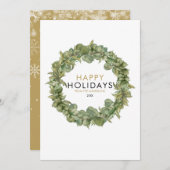 Cartes Pour Fêtes Annuelles Élégant vert moderne Wreath Noël (Devant / Derrière)