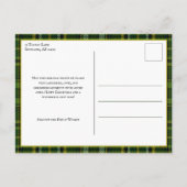 Cartes Pour Fêtes Annuelles Élégant vert / Or Plaid Holly Photo de Noël (Dos)