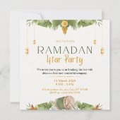 Cartes Pour Fêtes Annuelles Elégant Vert & Or Ramadan moderne Iftar (Devant)