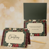 Cartes Pour Fêtes Annuelles Élégant vert Plaid Rouge Poinsettia Joyeux Noël