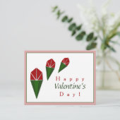 Cartes Pour Fêtes Annuelles Élégant, Vert rose mignon, Roses rouges Saint Vale (Debout devant)