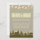 Cartes Pour Fêtes Annuelles Élégant Village d'hiver d'or scintillant (Devant)