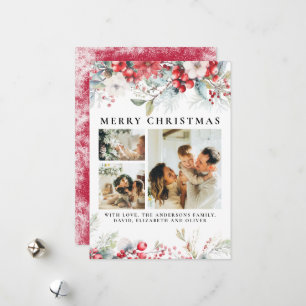 Cartes Pour Fêtes Annuelles Élégant Vintage   Baies botaniques Noël rouge