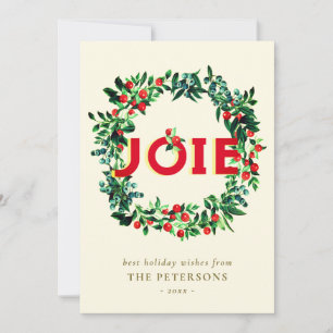 Cartes Pour Fêtes Annuelles Elégant Vintage Christmas Berry Wreath Joie