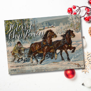 Cartes Pour Fêtes Annuelles Élégant Vintage classique Motif d'hiver