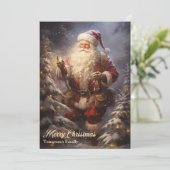 Cartes Pour Fêtes Annuelles Élégant vintage rétro classique Santa Claus (Debout devant)