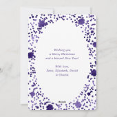 Cartes Pour Fêtes Annuelles Élégant violet photo Flocon de neige (Dos)