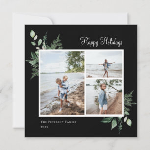 Cartes Pour Fêtes Annuelles Elegant Watercolor Botanical Greenery Photo