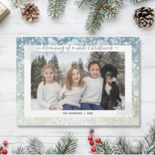 Cartes Pour Fêtes Annuelles Elegant White Christmas Snowflake Crystal Bokeh