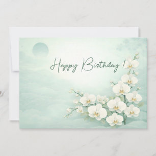 Cartes Pour Fêtes Annuelles Elegant White Orchid Birthday Card