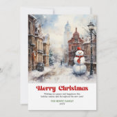 Cartes Pour Fêtes Annuelles Elegant winter scene card rustic festive red green (Devant)