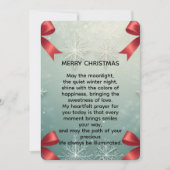 Cartes Pour Fêtes Annuelles Elegant Winter Snowflake Frame with Red Bows (Devant)