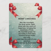 Cartes Pour Fêtes Annuelles Elegant Winter Snowflake Frame with Red Bows (Devant / Derrière)