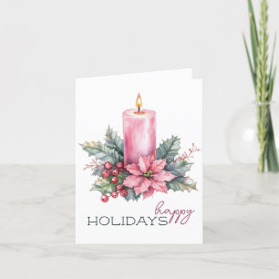 Cartes Pour Fêtes Annuelles Elégante aquarelle bougie de Noël