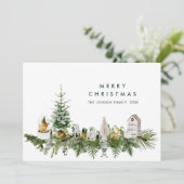 Cartes Pour Fêtes Annuelles Elégante aquarelle Composition de Noël Salutation (Debout devant)