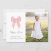 Cartes Pour Fêtes Annuelles Elégante aquarelle Coquette Bow Pâques Photo (Devant)