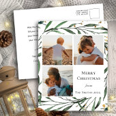 Cartes Pour Fêtes Annuelles Elégante aquarelle de feuillage vert or Confetti