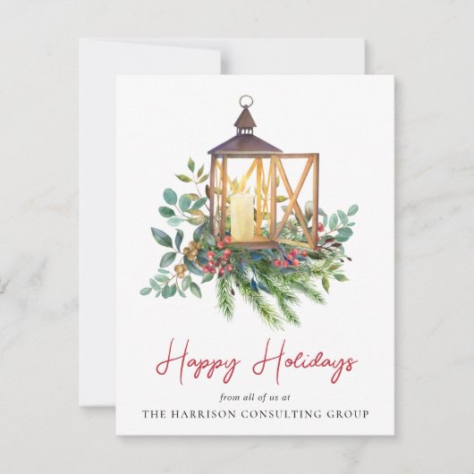 Cartes Pour Fêtes Annuelles Elégante aquarelle de Noël d'affaires (Devant)