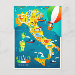 Cartes Pour Fêtes Annuelles Elégante aquarelle Italie Voyage