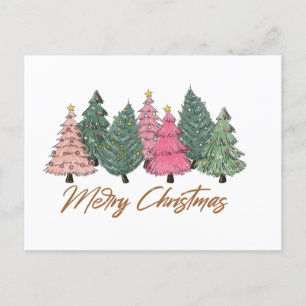 Cartes Pour Fêtes Annuelles Elégante aquarelle Noël Arbres Joyeux Noël