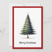 Cartes Pour Fêtes Annuelles Elégante aquarelle non photo Arbre de Noël (Devant)