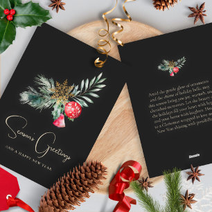 Cartes Pour Fêtes Annuelles Elégante aquarelle or minimaliste Joyeux Noël