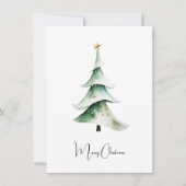 Cartes Pour Fêtes Annuelles Elégante aquarelle rustique sapin de Noël (Devant)