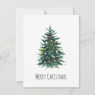 Cartes Pour Fêtes Annuelles Elégante aquarelle rustique sapin de Noël