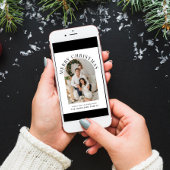 Cartes Pour Fêtes Annuelles Elégante Arc Photo Joyeux Noël Taupe