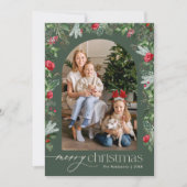 Cartes Pour Fêtes Annuelles Élégante Arche botanique verte Forst Joyeux Noël (Devant)