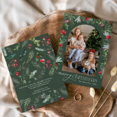 Cartes Pour Fêtes Annuelles Élégante Arche botanique verte Forst Joyeux Noël