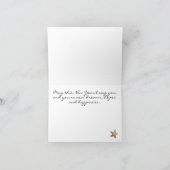 Cartes Pour Fêtes Annuelles Élégante Black & Gold Stars Bonne année (Intérieur)