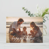 Cartes Pour Fêtes Annuelles élégante blanche Happy Holidays calligraphie (Debout devant)