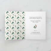 Cartes Pour Fêtes Annuelles Elégante Bouton d'or de feuillage vert (Intérieur)